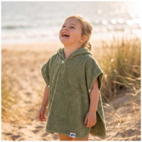Organic cotton terry Poncho XKKO Organic - Granite Green