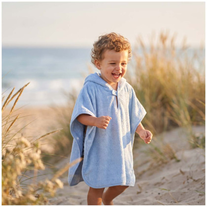 Organic cotton terry Poncho XKKO Organic - Baby Blue Stars