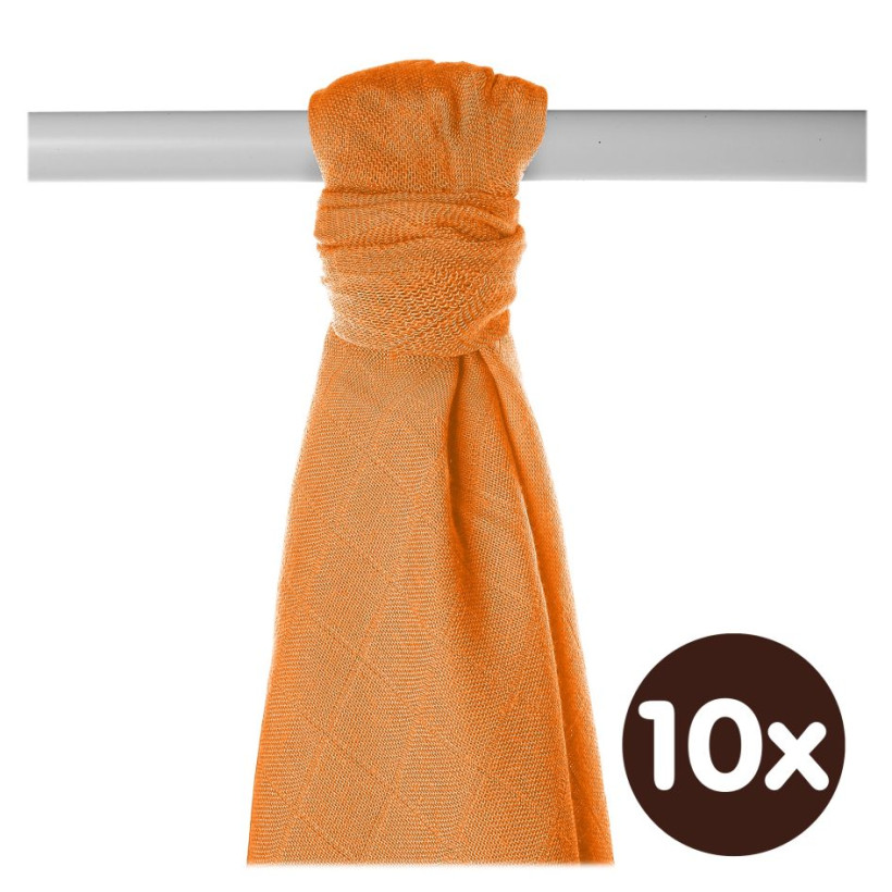 Bamboo muslin towel XKKO BMB 90x100 - Orange 10x1pcs (Wholesale packaging)