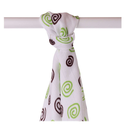 Bamboo muslin towel XKKO BMB 90x100 - Lime Spirals