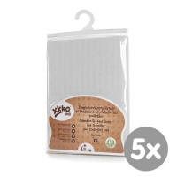 Bamboo muslin fitted sheet XKKO BMB 50x70 - White 5x1ps ( Wholesale pack.)