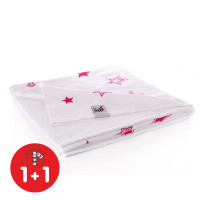 Bamboo blanket XKKO BMB 130x70 - Magenta Stars