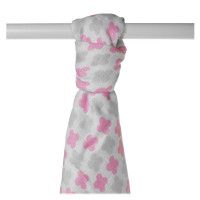 Bamboo muslin towel XKKO BMB 90x100 - Baby Pink Cross