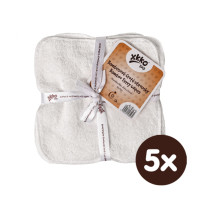 Bamboo washcloths XKKO BMB 21x21 - Natural 5x5ps (Wholesale pack.)