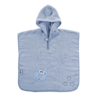 Organic cotton terry Poncho XKKO Organic - Baby Blue Stars 5x1ps (Wholesale pack.)