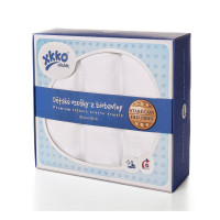 Organic Cotton Muslin Towels XKKO Organic 90x100 Old Times - White 5x3ps (Wholesale pack.)