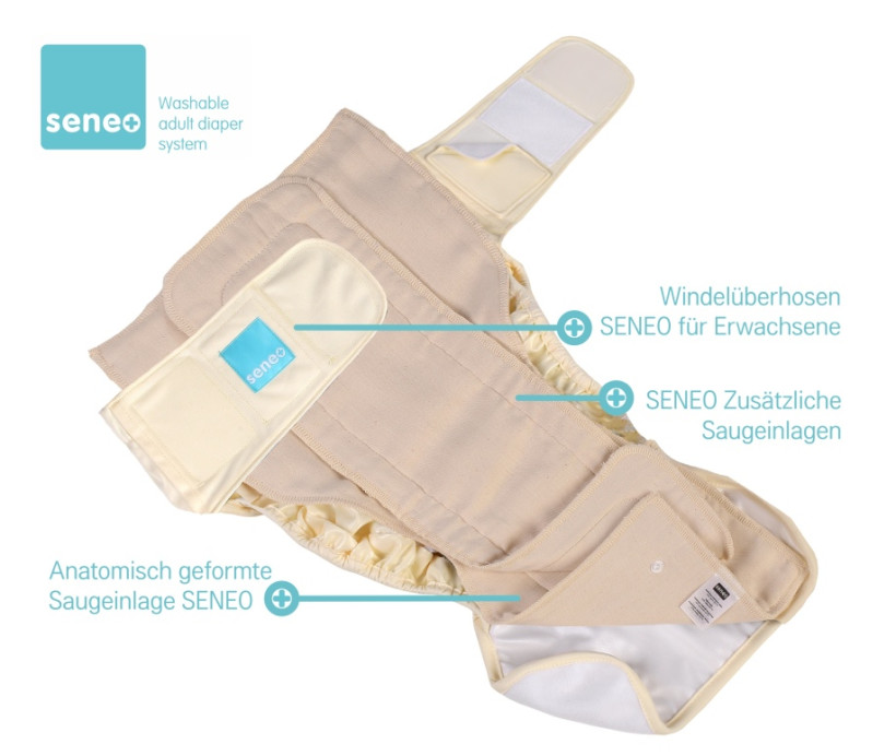SENEO Nappy Covers for Adults - White Size S