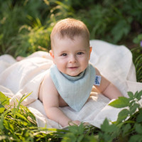 Organic Cotton Muslin Bandana XKKO Organic - Sky Blue