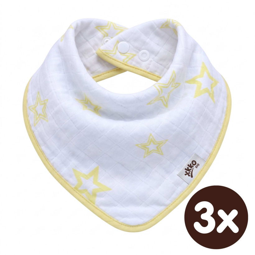 Bamboo bandana XKKO BMB - Lemon Stars 3x1ps Wholesale packing