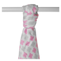 Bamboo muslin towel XKKO BMB 90x100 - Baby Pink Cross 10x1pcs (Wholesale packaging)