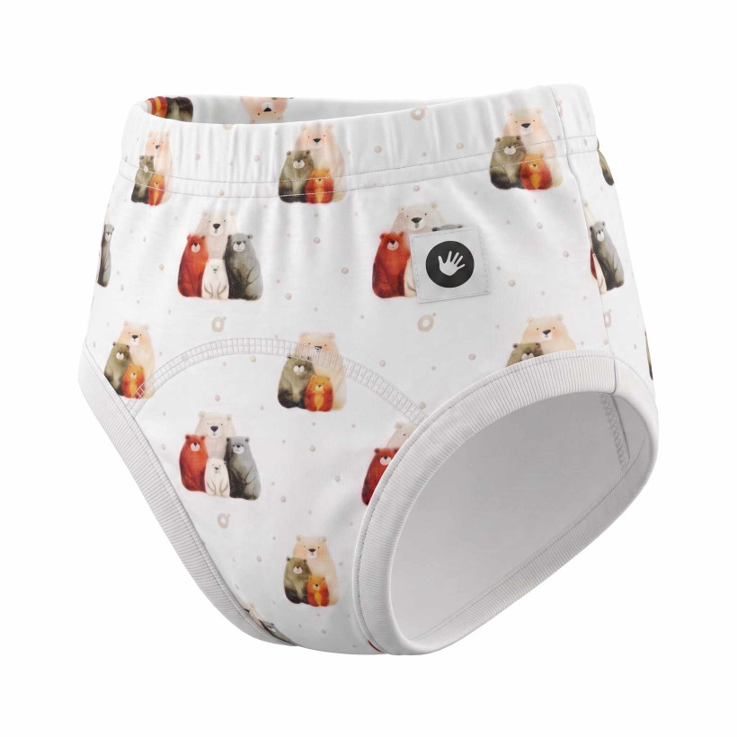 Organic Cotton Training pants XKKO Organic - Bear Family Size M