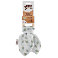 XKKO BMB Bamboo teether with Leaves Digi - Peacock Feathers