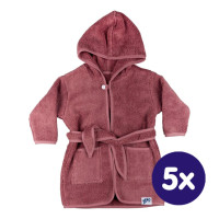 Organic Cotton Terry Bathrobe XKKO Organic - Mesa Rose 12-24m 5x1ps (Wholesale pack)