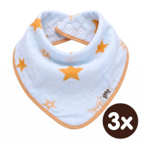 Bamboo bandana XKKO BMB - Orange Stars 3x1ps Wholesale packing