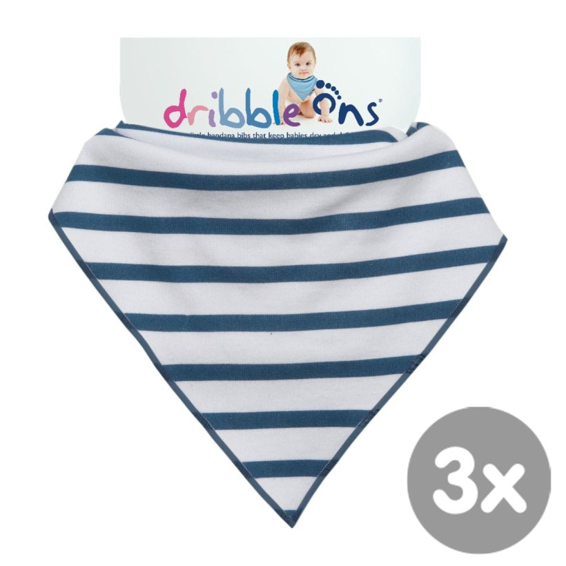 Dribble Ons Nautical Stripes 3x1ps (Wholesale pack.)