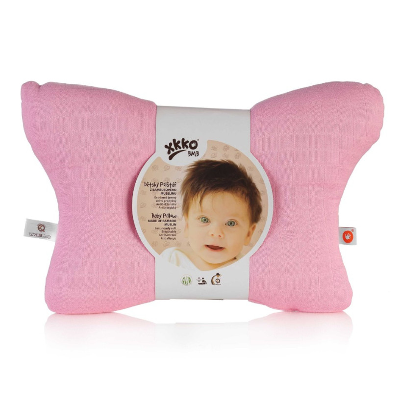 XKKO BMB Bamboo Muslin Pillow - Baby Pink