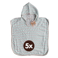 Bamboo Muslin Poncho XKKO BMB - Chevron Mint 5x1ps (Wholesale pack.)