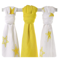 Bamboo muslins XKKO BMB 70x70 - Lemon Stars MIX 3pcs