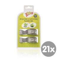 Pram Clips XKKO - Metallic Silver 21x2ps (Wholesale pack.)