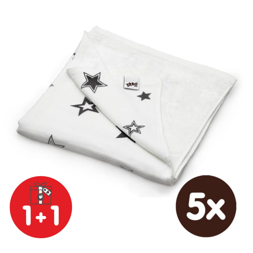 Bamboo blanket XKKO BMB 130x70 - Silver Stars 5x1ps Wholesale packing
