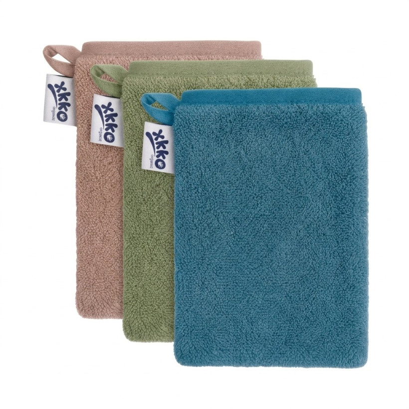 Organic cotton Terry Bath Glove XKKO Organic - Mountain Spring MIX