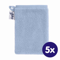 Organic cotton Terry Bath Glove XKKO Organic - Baby Blue 5x1ps (Wholesale pack.)