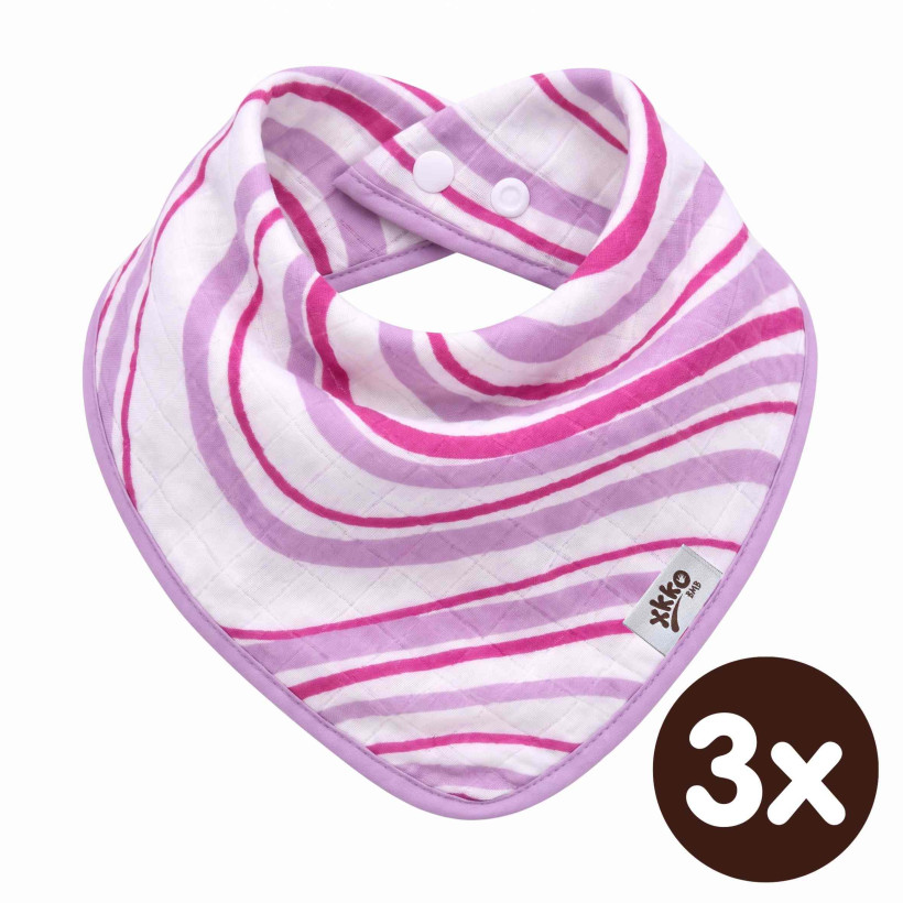 Bamboo bandana XKKO BMB - Lilac Waves 3x1ps Wholesale packing