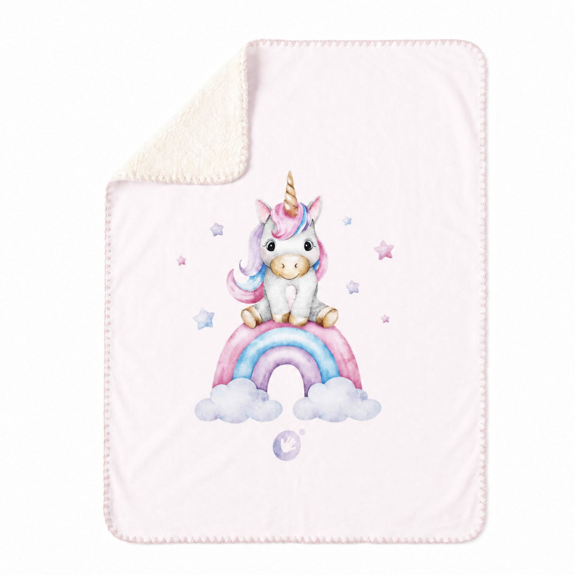 Spanish baby blanket XKKO LUX 75x100 - Rainbow Unicorn