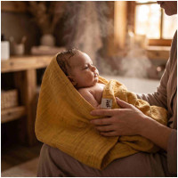 Bamboo muslin towel XKKO BMB 90x100 - Honey Mustard