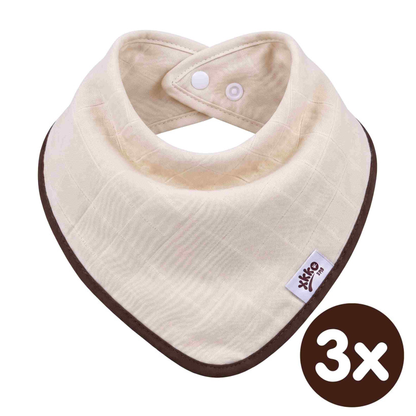 Bamboo bandana XKKO BMB - Natural 3x1ps Wholesale packing