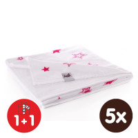 Bamboo blanket XKKO BMB 130x70 - Magenta Stars 5x1ps Wholesale packing