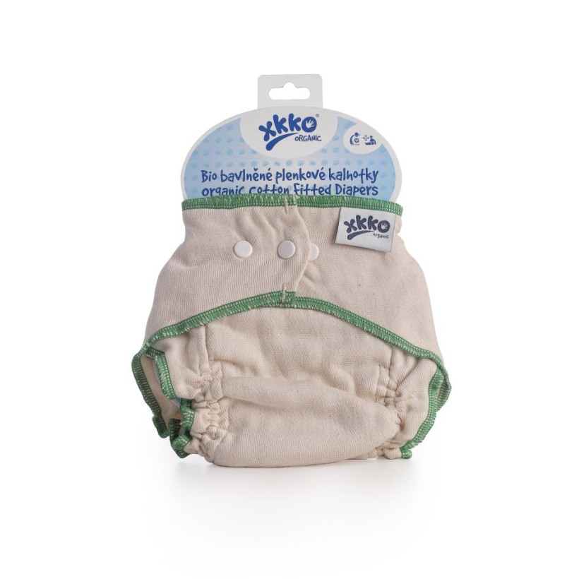 Organic cotton fitted diaper XKKO Organic - Natural Size L