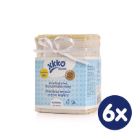 Prefolded Diapers XKKO Organic (4/6/4) - BirdEye Newborn Natural 6x6ps (Wholesale pack)