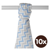 Bamboo muslin towel XKKO BMB 90x100 - Baby Blue Chevron 10x1pcs (Wholesale packaging)