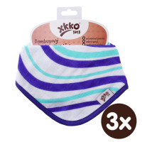 Bamboo bandana XKKO BMB - Ocean Blue Waves 3x1ps Wholesale packing