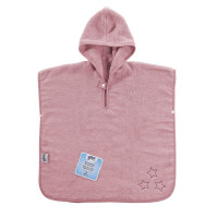 Organic cotton terry Poncho XKKO Organic - Baby Pink Stars