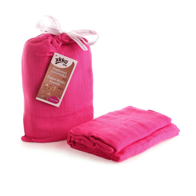 Bamboo swaddle XKKO BMB 120x120 - Magenta