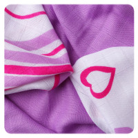 Bamboo muslins XKKO BMB 30x30 - Hearts&Waves Lilac MIX 10x9pcs (Wholesale packaging)