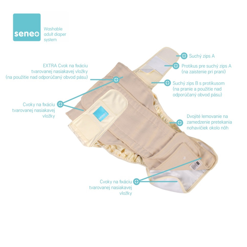 SENEO Nappy Covers for Adults - White Size S