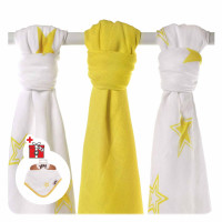 Bamboo muslins XKKO BMB 70x70 - Lemon Stars MIX 3pcs