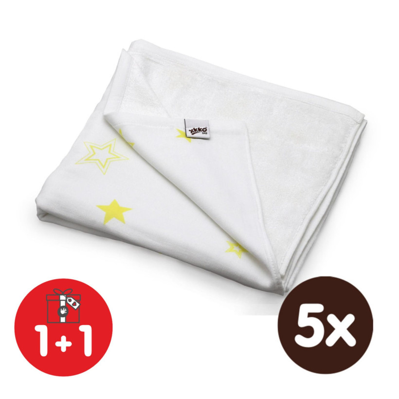 Bamboo blanket XKKO BMB 130x70 - Lemon Stars 5x1ps Wholesale packing