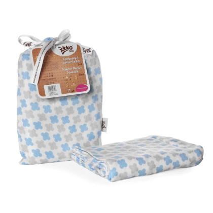 Bamboo swaddle XKKO BMB 120x120 - Baby Blue Cross