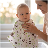 Bamboo muslin towel XKKO BMB 90x100 - Lime Bubbles