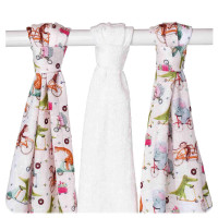Bamboo muslins XKKO BMB 70x70 Digi - ZOO on the Road MIX 3pcs