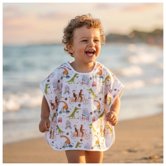 Bamboo Muslin Poncho XKKO BMB Digi - Wild Forest