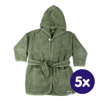 Organic Cotton Terry Bathrobe XKKO Organic - Granite Green 12-24m 5x1ps (Wholesale pack)