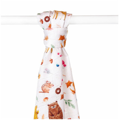 Bamboo muslin towel XKKO BMB 90x100 Digi - Wild Forest