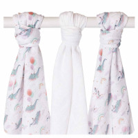 Bamboo muslins XKKO BMB 70x70 Digi - Sky Whale MIX 3pcs