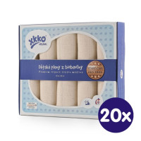Organic Cotton Muslins XKKO Organic 80x80 - Old Times Natural 20x5ps (Wholesale pack.)