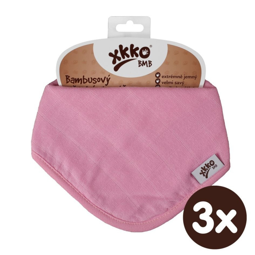 Bamboo bandana XKKO BMB - Baby Pink 3x1ps Wholesale packing